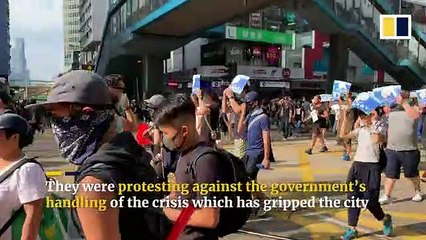 Fires burn in Hong Kong as protesters clash with police in Admiralty