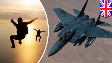 British skydivers almost struck by fighter jets traveling at 350mph