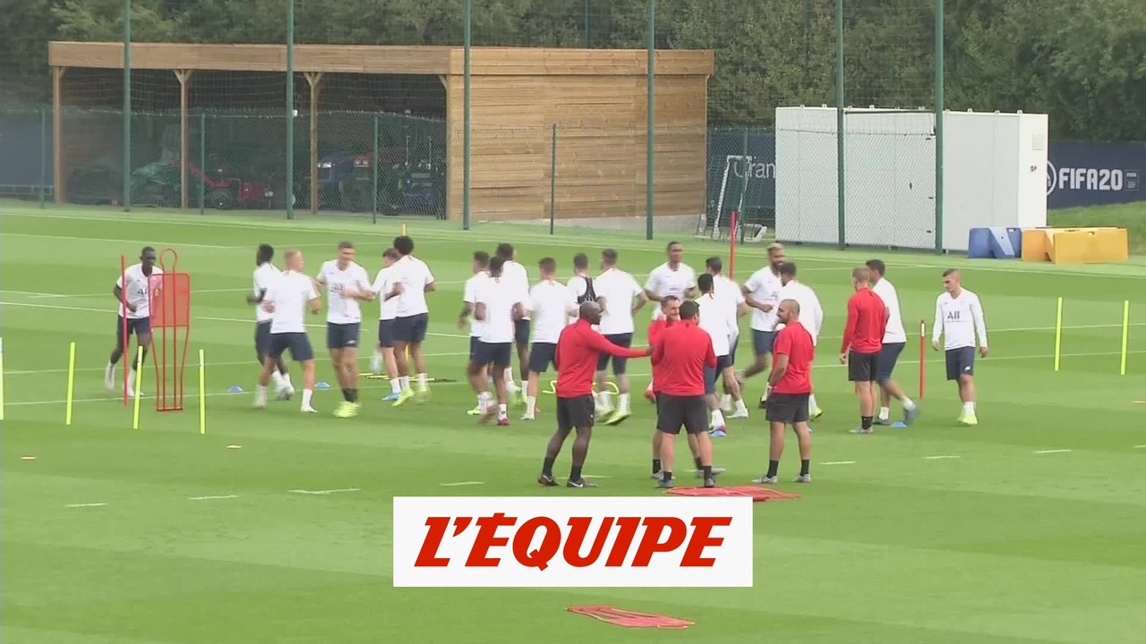 L'entraînement des Parisiens avant PSG - Real Madrid - Foot - C1 - PSG