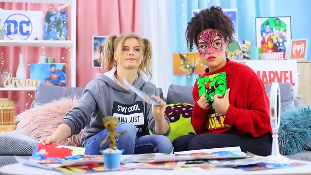 10 RAROS IDEAS DE MAQUILLAJE ¡DESAFÍO DE MAQUILLAJE DE MARVEL vs MAQUILLAJE DE DC!