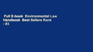Full E-book  Environmental Law Handbook  Best Sellers Rank : #3