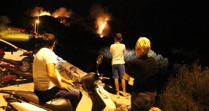 Bodrum'da çıkan yangın için ekipler seferber oldu
