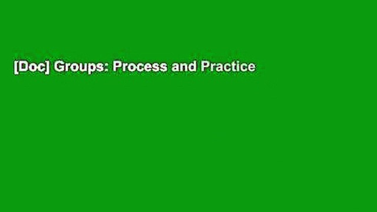 [Doc] Groups: Process and Practice