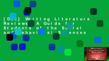 [Doc] Writing Literature Reviews: A Guide for Students of the Social and Behavioral Sciences