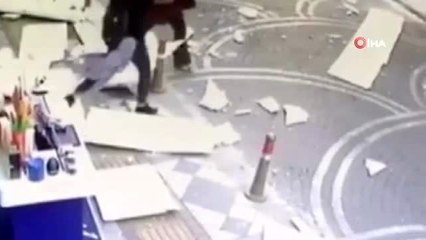 Anne ve kızının yaralanma anı güvenlik kamerasında