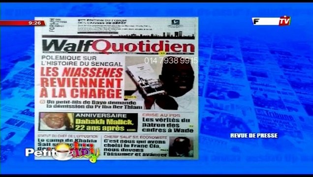 Actualité (avec Alioune Sow) - Petit Déj du 16 sept. 2019