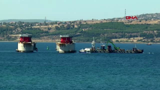 Çanakkale 1915 çanakkale köprüsü ayakları bağ krişi montajı yapılıyor