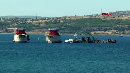Çanakkale 1915 çanakkale köprüsü ayakları bağ krişi montajı yapılıyor