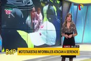 Surco: violento enfrentamiento entre mototaxistas informales y serenos