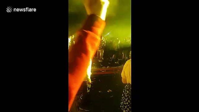 Old man spotted calmly dancing at rave during Dutch DJ’s set at Creamfields festival
