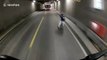 HGV driver’s scary near miss with cyclist in Norwegian highway tunnel caught on dashcam