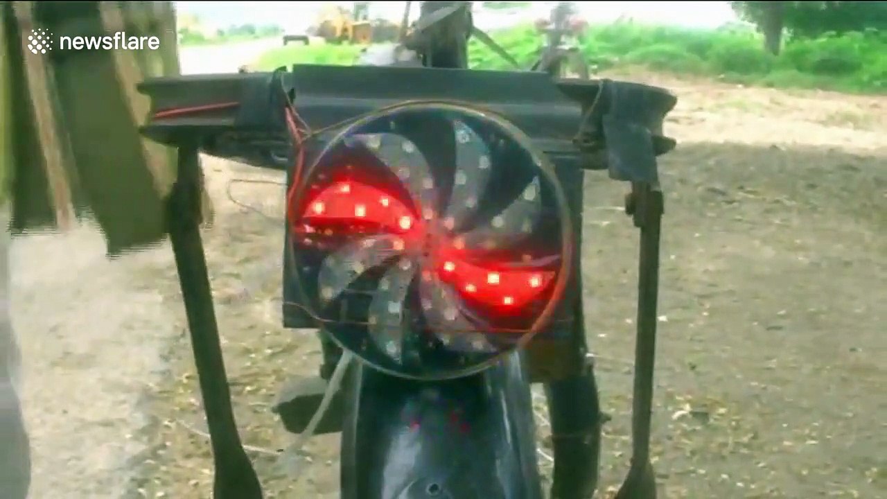 Farmer in east India constructs his own battery...