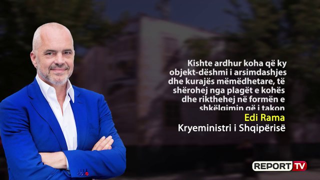 Report TV -Rikonstruktohet Muzeu ABC në Korçë, Rama: Emblema e historisë së arsimit shqip