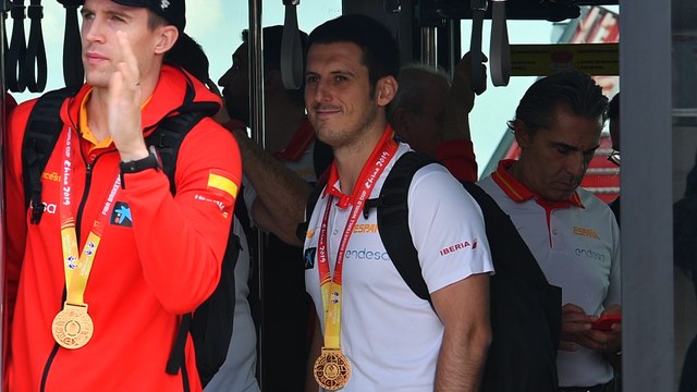 La selección española de baloncesto aterriza en Madrid