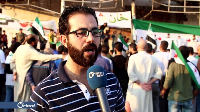 مظاهرة في معرة النعمان تنديدا بقصف ميليشيا أسد على إدلب
