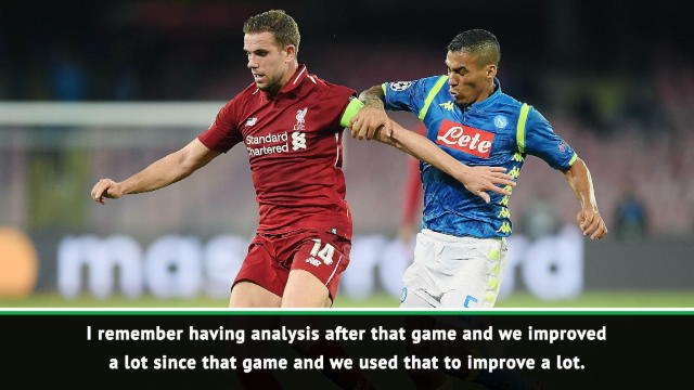 Henderson sees Liverpool improvement since Napoli defeat