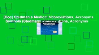 [Doc] Stedman s Medical Abbreviations, Acronyms   Symbols (Stedman s Abbreviations, Acronyms