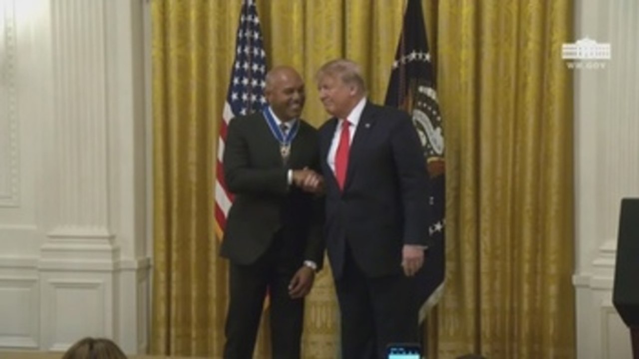 Mariano Rivera recibe la Medalla de la Libertad de manos de Trump