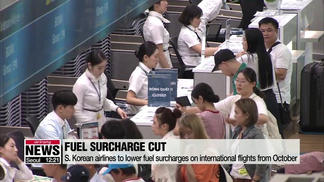 S. Korean airlines to lower fuel surcharges on international flights from October