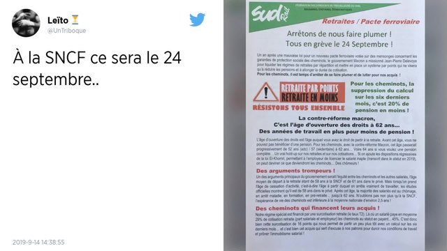 Retraites : Journée d’appel à la mobilisation à la SNCF le 24 septembre