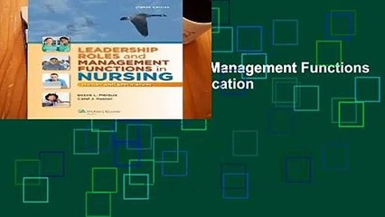 [Doc] Leadership Roles and Management Functions in Nursing: Theory and Application