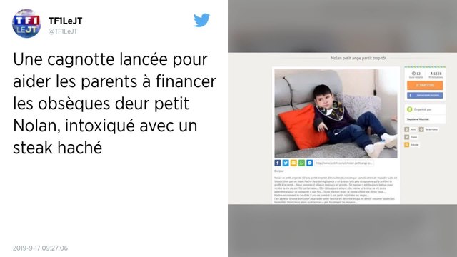 Steak haché contaminé. Une cagnotte pour aider les parents du petit Nolan mort intoxiqué
