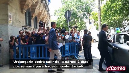 Urdangarin podrá salir de la cárcel 2 días por semana para hacer un voluntariado