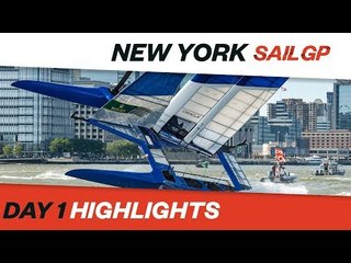 Crashes, Capsizes & Crazy Conditions // New York SailGP // Day 1 // Highlights