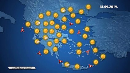 Η πρόγνωση του καιρού για την Τετάρτη 18-09-2019