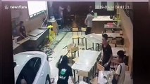 Alleged drunk driver smashes car through restaurant in China's Longyan