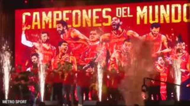 Selebrasi Spanyol Usai Raih Juara Dunia Basket