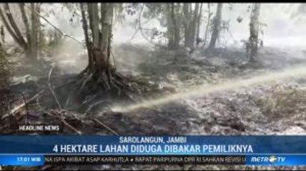 Petugas Gunakan Air Kanal untuk Padamkan Api di Jambi