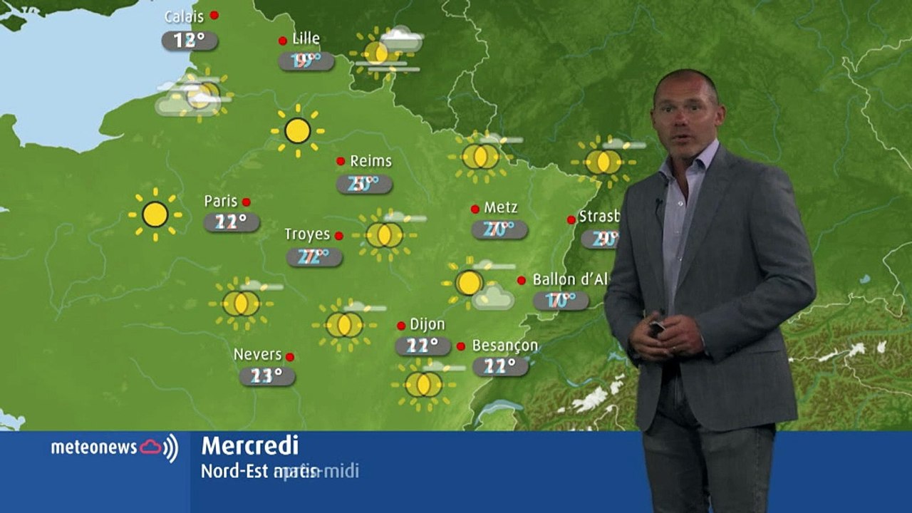 La météo  de ce mercredi en Lorraine et en Fran...