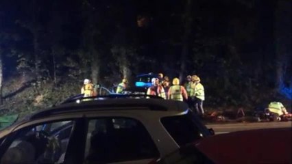 Four people were hurt in the crash on Alfreton Road, Little Eaton, near Belper