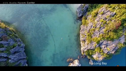 Amazing Halong Bay Vietnam from flycam drone II Relaxing Music