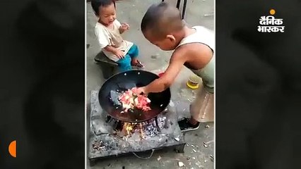 बहन के लिए खाना बनाकर दुनियाभर में छा गया ये बच्चा