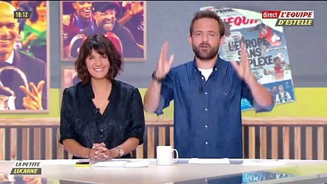 Le caméraman de la journaliste Carine Galli percuté par un ballon de foot lors d'un duplex sur la chaîne L'Equipe - VIDEO