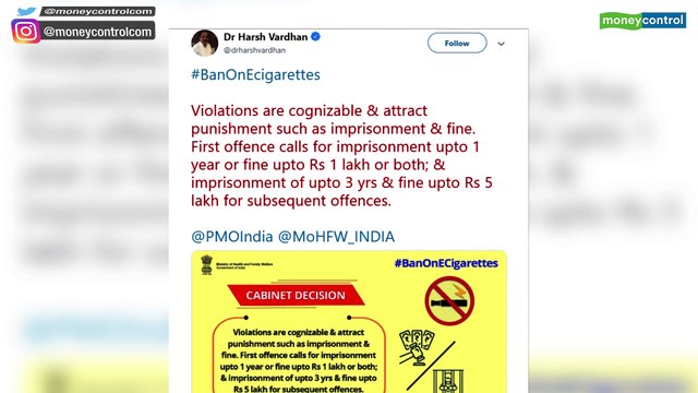 Cabinet bans e-cigarettes; Nirmala Sitharaman says decision to help youth