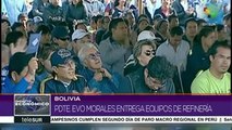 Bolivia: presidente Evo Morales entrega equipos de refinería