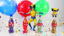 Learn Colors with Coca Cola bottles Surprise Balloon Beads and wrong heads Dancing Pikachu