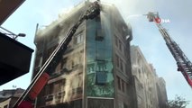 Kağıthane'de 6 katlı binanın çatı katında yangın çıktı