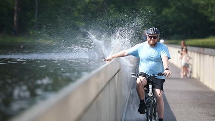 You can cycle through water in Limburg, Belgium