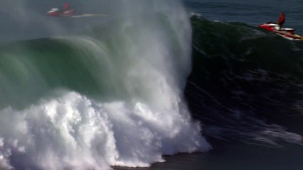 Natxo Gonzalez Gets Barreled on Gigantic Perfect 10 at Nazare