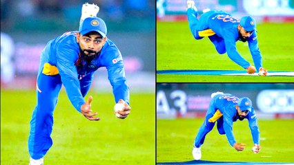 Virat Kohli one handed catch | கேட்ச் பிடித்து  டி காக்கை வெளியே அனுப்பிய கோலி