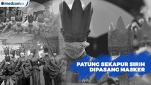 Patung Sekapur Sirih Jambi Dipasang Masker