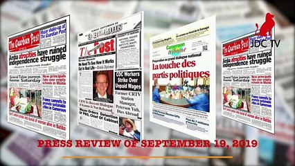CAMEROONIAN PRESS REVIEW OF SEPTEMBER 2019,19