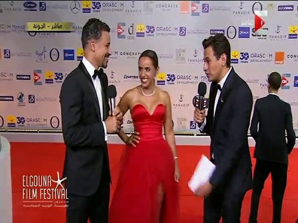 الفنان احمد داوود وزوجته علا رشدي في مهرجان الجونة