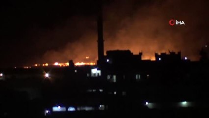 - Suriye Telabyad'ta dev yangın- Telabyad'da çıkan yangın bir saat sürdü