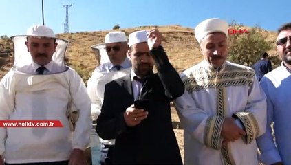 Verimli geçen bal sezonu için şükür duasına çıkan arıcılara arılar saldırdı