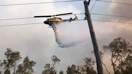 Helicopter Helps Extinguish Flames